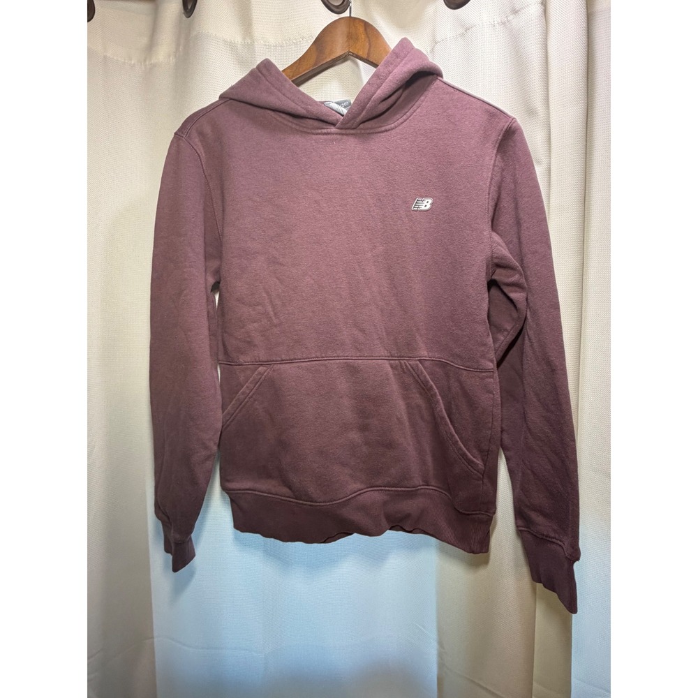 New Balance Kids XL 18/20 Pullover Hoodie Burgundy Mauve Logo Sweatshirt